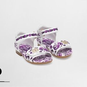 Dolce & Gabbana White and Purple Kids Sandals